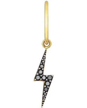 Zoe & Morgan Zap Black Diamond Yellow Gold Hoop - Metallic