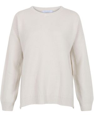 Paul James Knitwear Neutrals Lambswool Louise Drop Shoulder Jumper - White