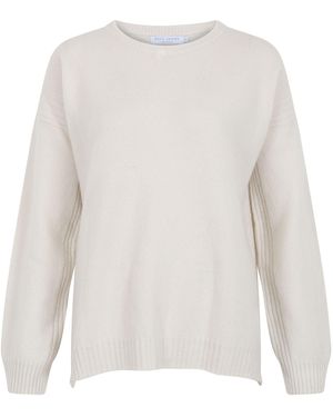 Paul James Knitwear Neutrals Lambswool Louise Drop Shoulder Jumper - White