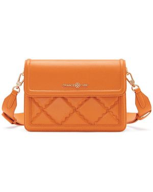 Orange Cube Mosaic Compact Messenger Bag - Orange
