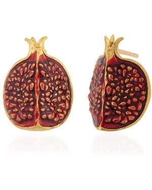 Milou Jewelry Pomegranate Slice Earrings - Brown