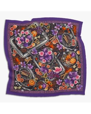 Silk&Soul Square Silk Scarf Spices - Purple