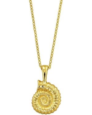 Dainty London Dainty Ammonite Fossil Necklace - Metallic