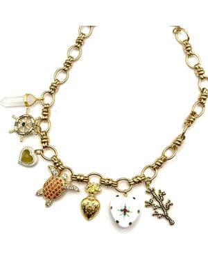 Achala Handcrafted Neutrals Summer Fun Charm Necklace - Metallic