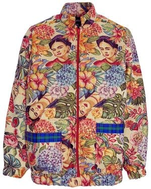 Couture to Your Door Parka Style Floral Upcycled Tapestry Jacket - Multicolour