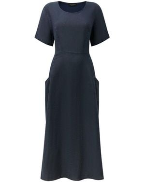 James Lakeland Linen Pocket Midi Dress - Blue