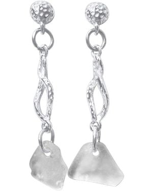 Glassy Skumswirl Earrings - White