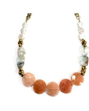 Rachel Nathan Peach Aventurine Coin - Brown