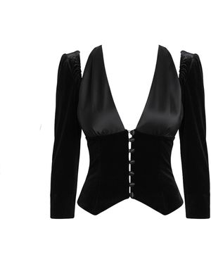 Salteye Studio Velvet Ballerina Top - Black