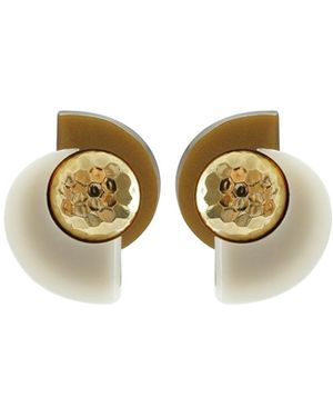 Gissa Bicalho Neutrals Earring Vortex Short Cream - Metallic