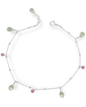 MOUNIR LONDON Beaded Briolette Anklet - White