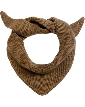 Paul James Knitwear Cotton Garter Knit Fynn Mini Neckerchief - Brown