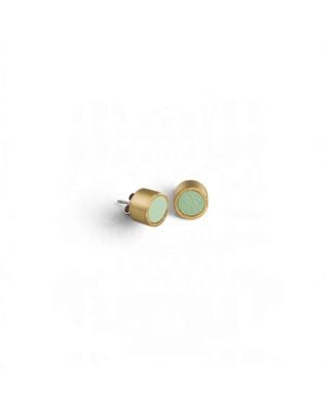 Svetlana Vukov Mint Small Dot Stud Earrings - Green