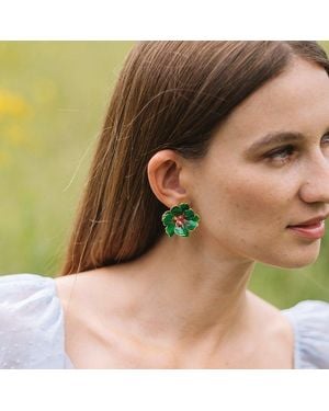 The Pink Reef Small Wizard Jewel Box Earring - Green