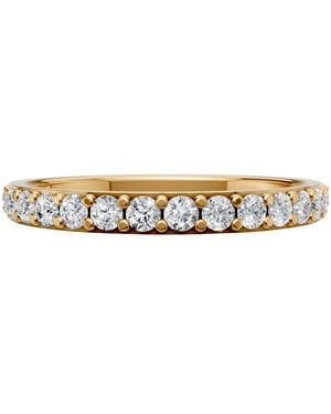 Aya Fine Jewelry Round Lab Diamond Eternity Wedding Band Ring - Metallic