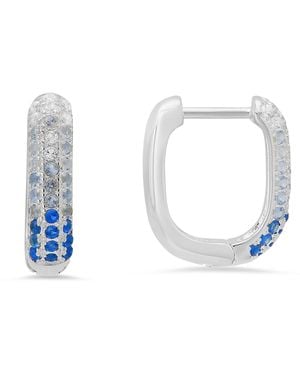 Kylie Harper Sterling Ombre Pave Hoop Earrings - White