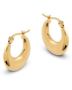 Amadeus Lola Flat Moon Hoop Earrings - Metallic