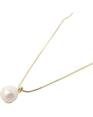 Harfi Minimalist Dainty Natural Pearl Plated Necklace - White