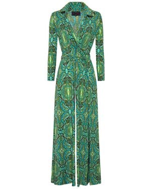 Beatrice von Tresckow Sage Paisley Wide Leg Jumpsuit - Green