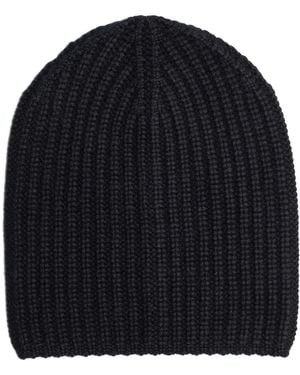 Bel Cashmere Plain Knitted Cashmere Hat - Blue