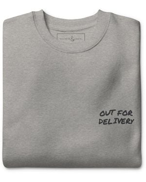 Anchor and Crew Heather Out For Delivery Annotations Organic Cotton Sweatshirt - Grey