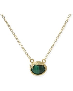 Vintouch Italy Ad Astra-Plated Malachite Necklace - Metallic