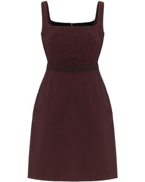 Georgette Mocha Mini Dress - Red