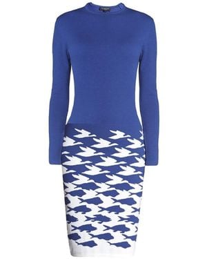 Rumour London Sea & Sky Knitted Jacquard Dress - Blue