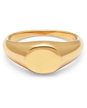 Nialaya Skyfall Mini Signet Ring - Metallic