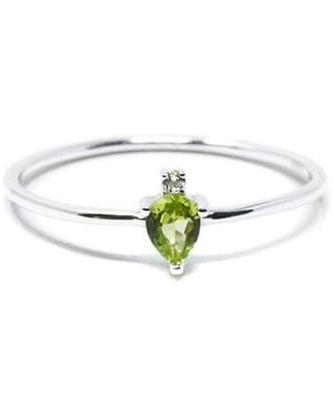 NASI SILVER Pear Atarah Ring- Peridot & Topaz - Green