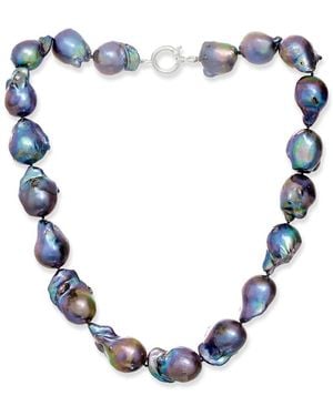 Pearls of the Orient Online Decus Large Cultured Freshwater Baroque Pearl Necklace - Blue