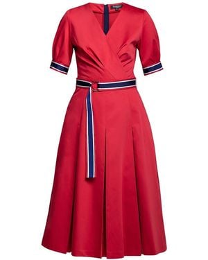 Rumour London Jennifer Flared Cotton Poplin Dress With Slits