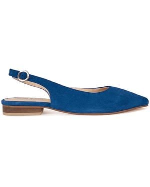 Rag & Co Hocane Real Suede Leather Slingback Sandals - Blue