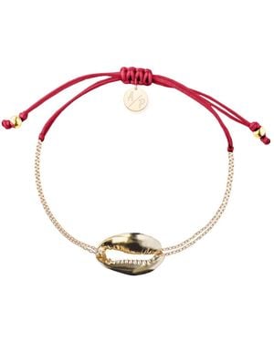 Adriana Pappas Designs Mini Metal Shell Chain Bracelet - Red