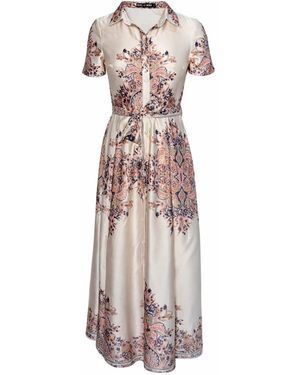 Girl In Mind Aurora Paisly Print Midi Shirt Dress - White