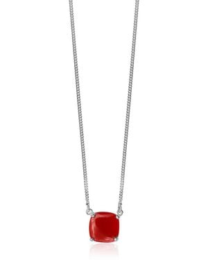 FV Jewellery La Stele Carnelian Dome Necklace - White