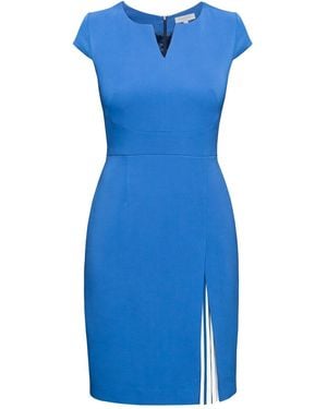 Rumour London Mariana Stretch-Crepe Dress With Capped Shoulder & Pleated Deatail - Blue