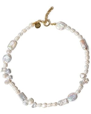 Kybele Studio Lily Pearl Necklace - Metallic