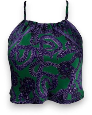 Monzlapur New York Snake Halter Silk Top - Blue