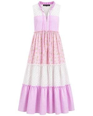 Cara & The Sky Maisie Floral Gingham Maxi Dress - Pink