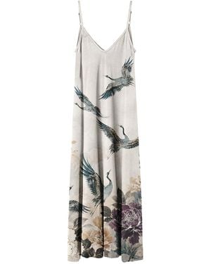 Aloha From Deer Flying Cranes Maxi Dress - White