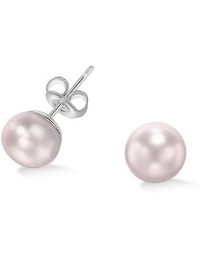 Dower & Hall Freshwater Luna Pearl Studs - Pink