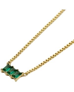 NASI SILVER Kadima Baguette Necklace- Spinel - Metallic