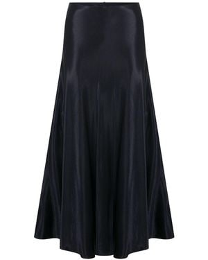 NAZLI CEREN Lia Satin Maxi Skirt - Blue