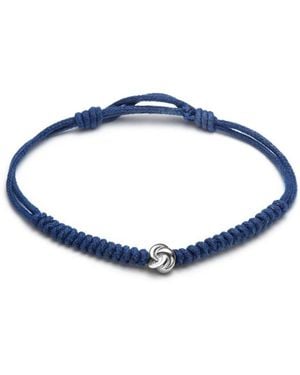 With Love Darling Knot String Bracelet Siver - Blue