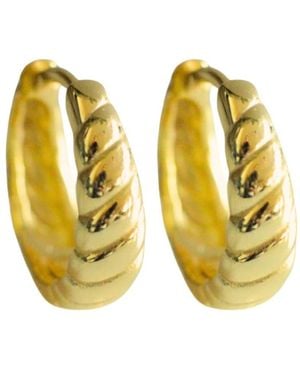 Nazzar Small Croissant Hoop Huggie Earrings - Metallic