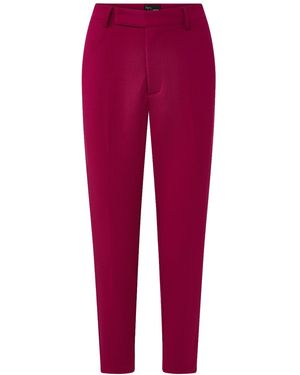 Layo G Cropped Fuschia Stretch Dress Trousers - Red