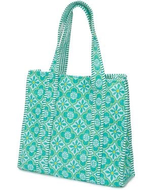 At Last Medium Cotton Tote Bag - Blue