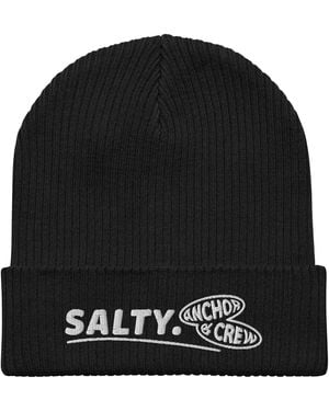 Anchor and Crew Salty Gen. Organic Cotton Embroidered Beanie - Black