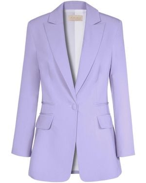 AGGI by HALEWSKI Laura Lavender Single Breasted Midi Blazer - Purple